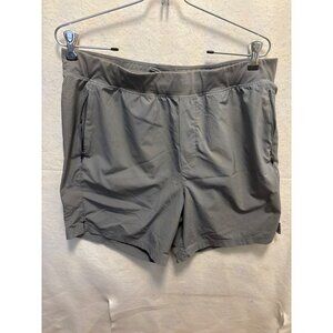 DSG Mens Gray Athletic Shorts With Elastic Waist & Zipper Pockets L